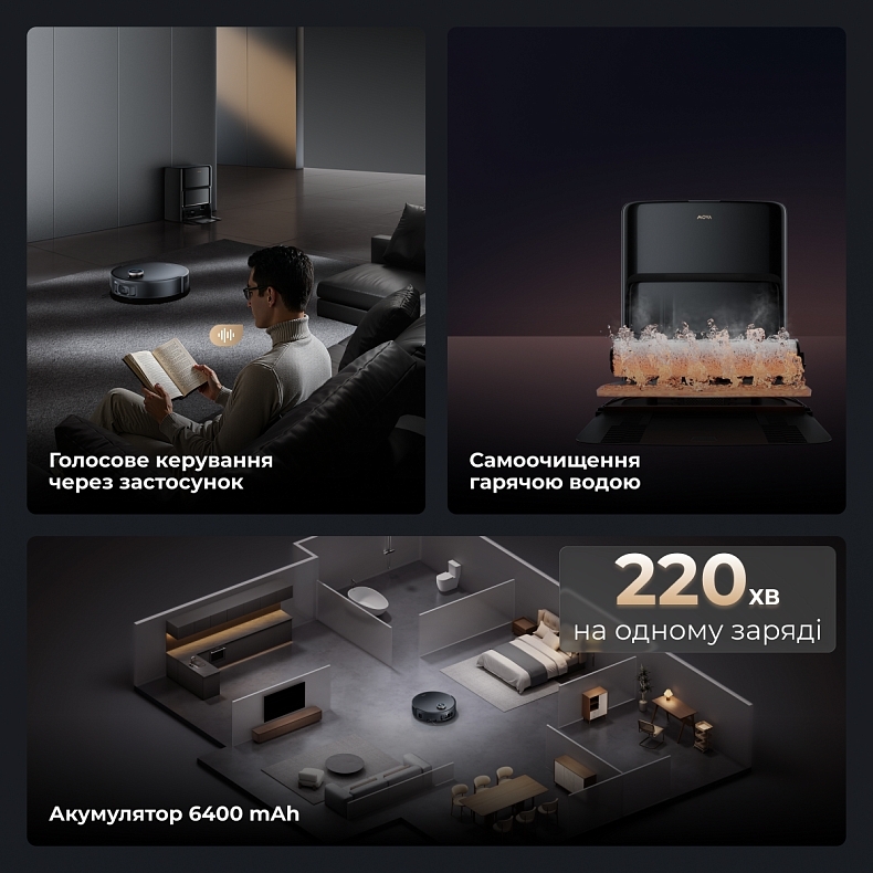 Робот-пылесос Mova Z60 Ultra Roller Complete Black-EUA (RLZ83CE-1) фото 14