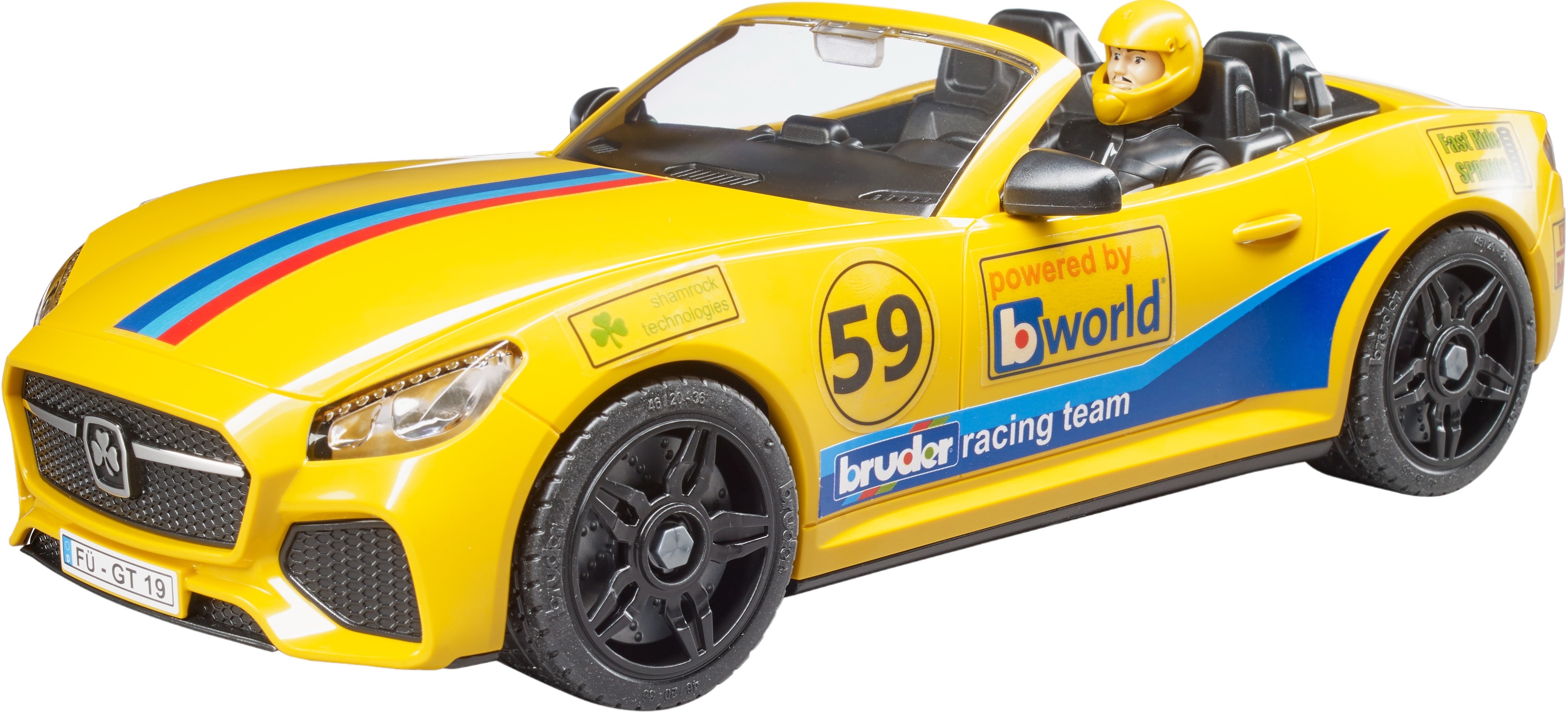 Автомобиль Bruder RAM 2500 с прицепом-лафтетой, Roadster Bruder и фигуркой (2504) фото 