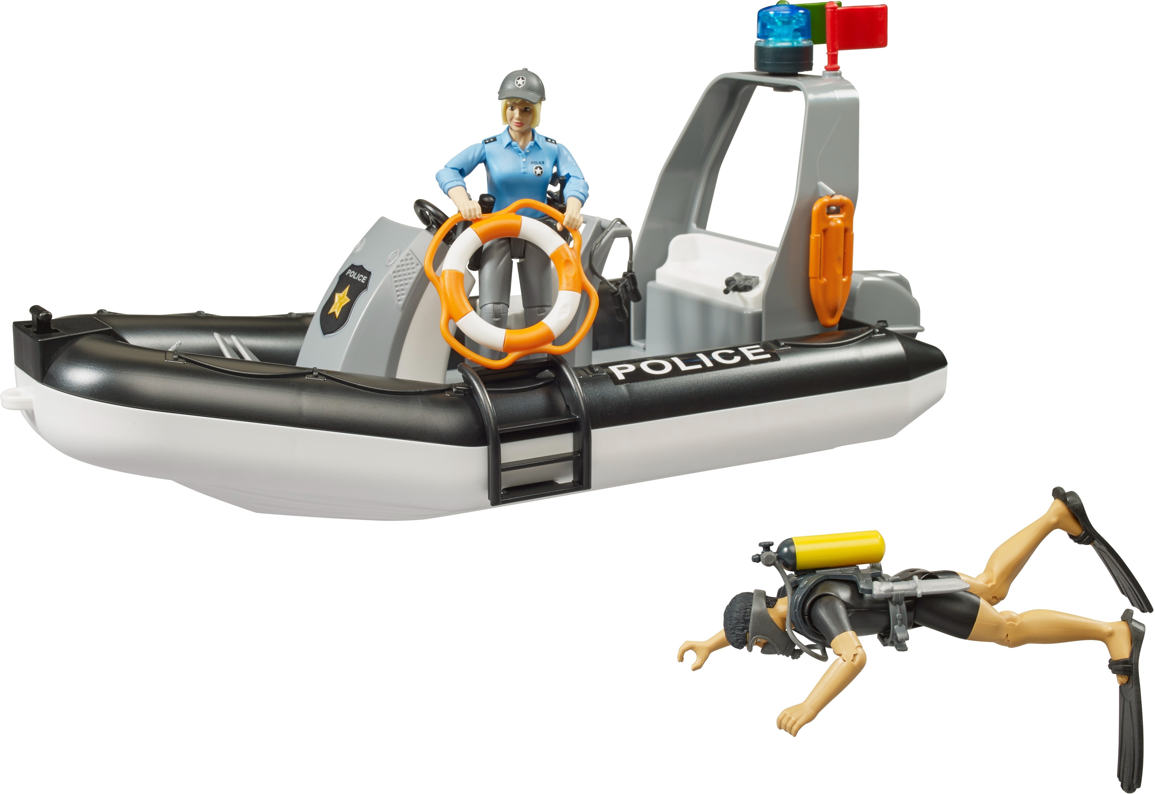 Полицейское авто Bruder RAM 2500 прицепом, лодкой и фигурками (2507) фото 