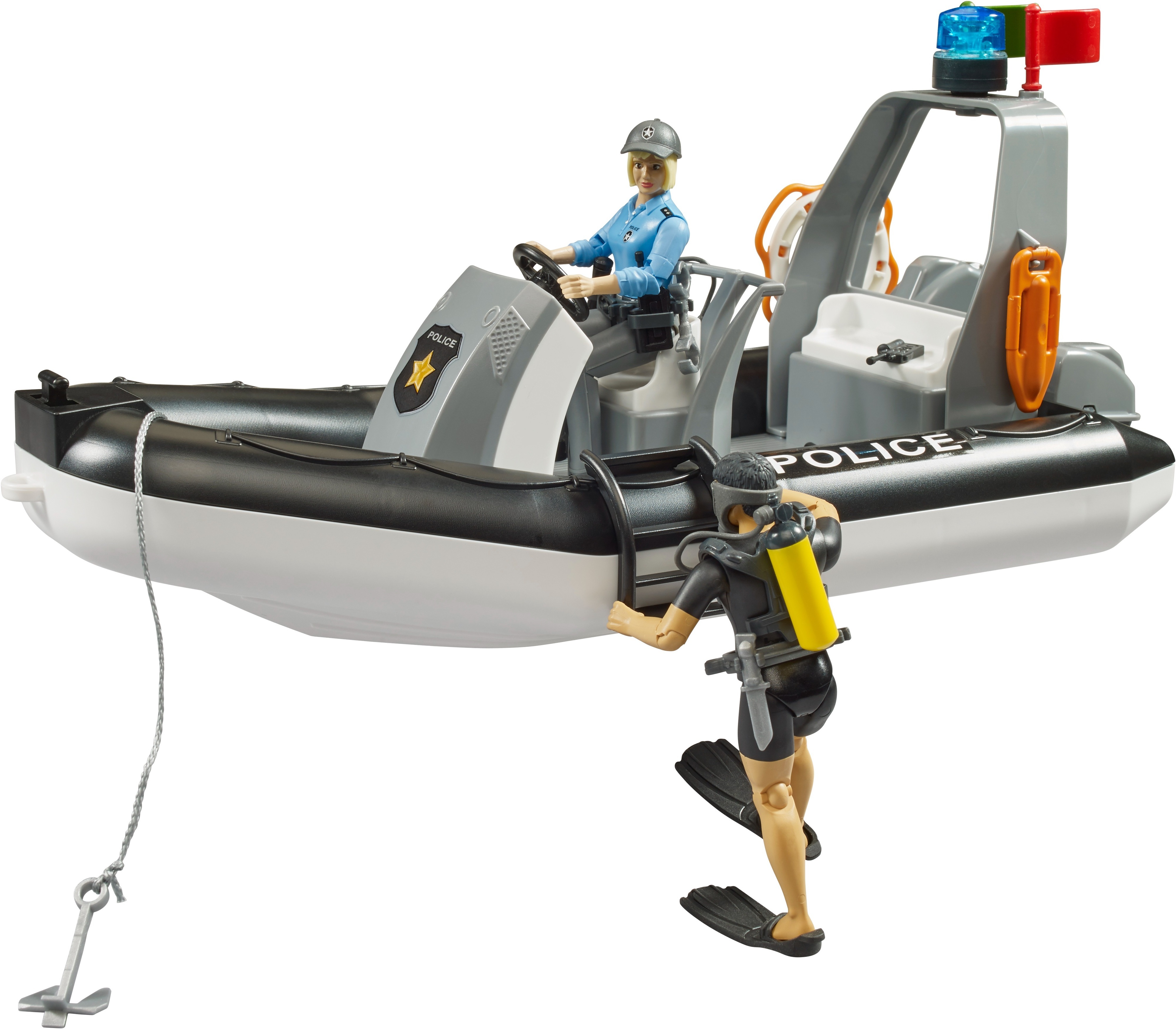 Полицейское авто Bruder RAM 2500 прицепом, лодкой и фигурками (2507) фото 