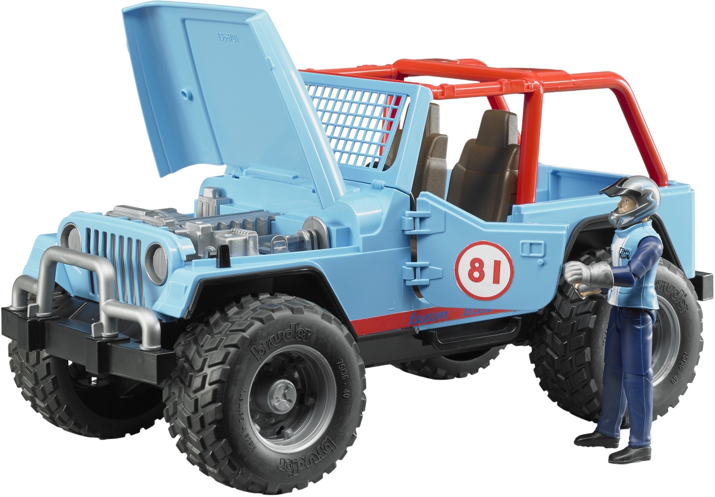 Гоночный автомобиль Bruder Jeep Cross country с фигуркой (2541) фото 
