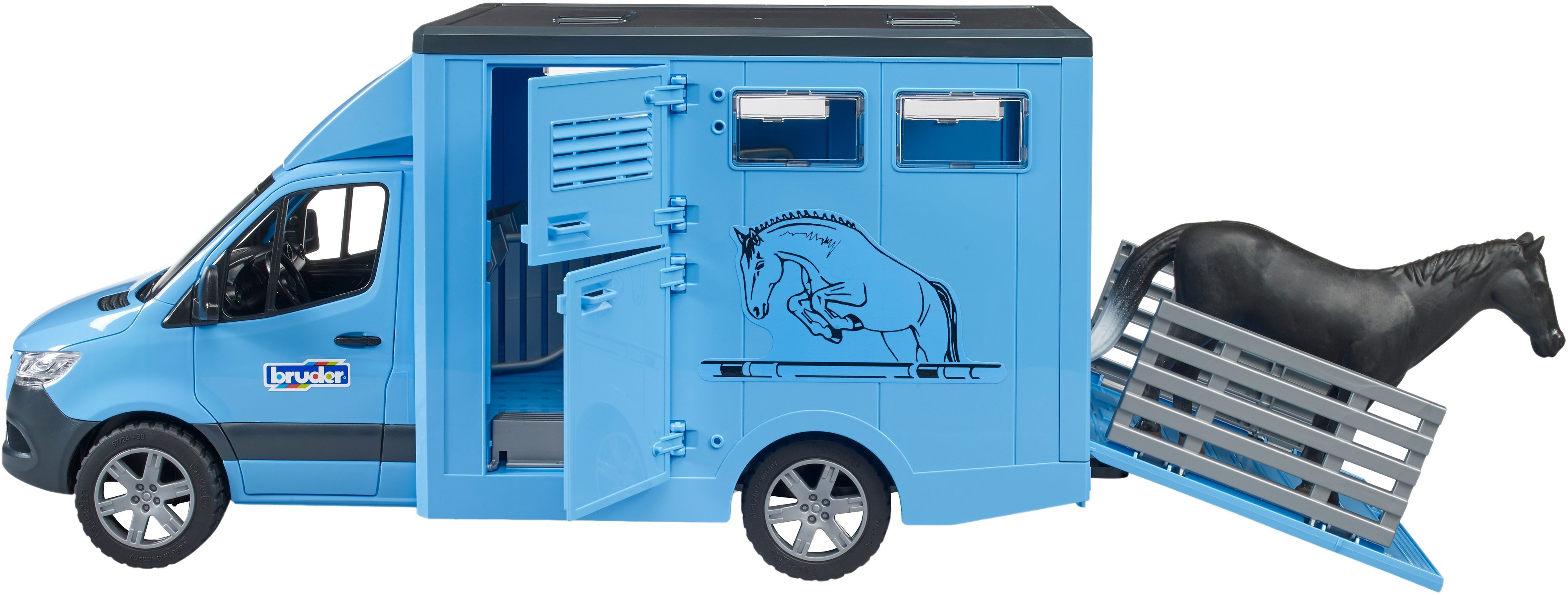 Автомобиль Bruder MB Sprinter для перевозки животных с лошадью (2674) фото 