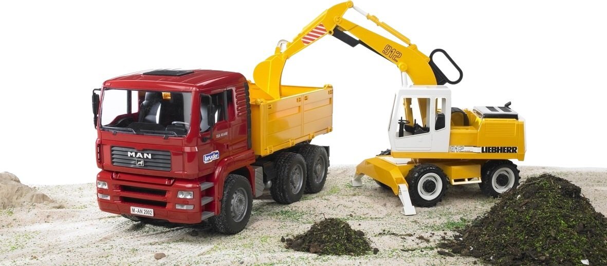 Грузовик Bruder МАN TGA и экскаватор Liebherr (2751) фото 