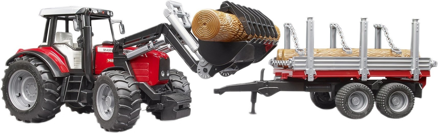 Трактор Bruder Massey Ferguson с прицепом (2046) фото 