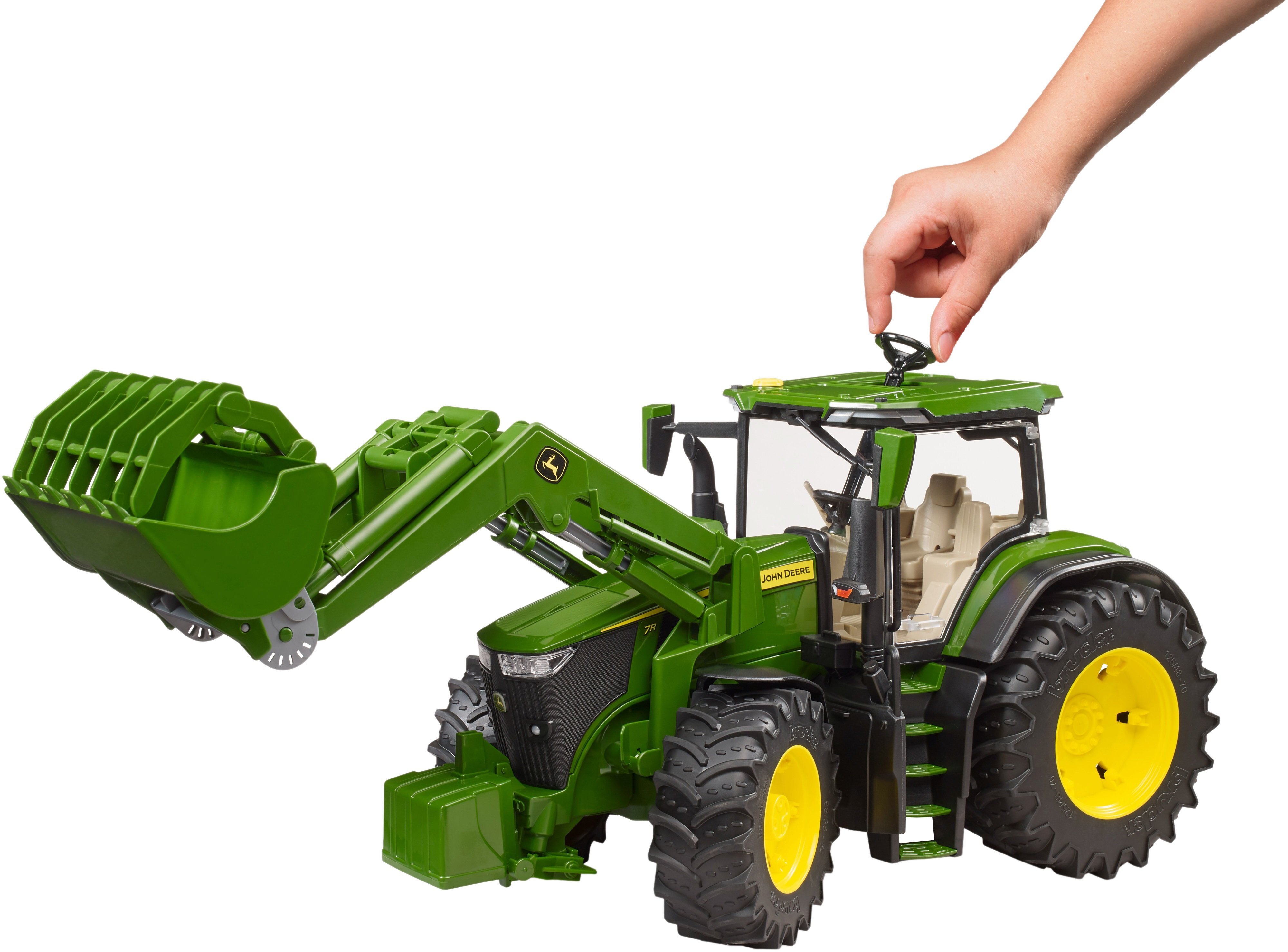 Трактор Bruder John Deere 7R 350 с передним погрузчиком (3151) фото 