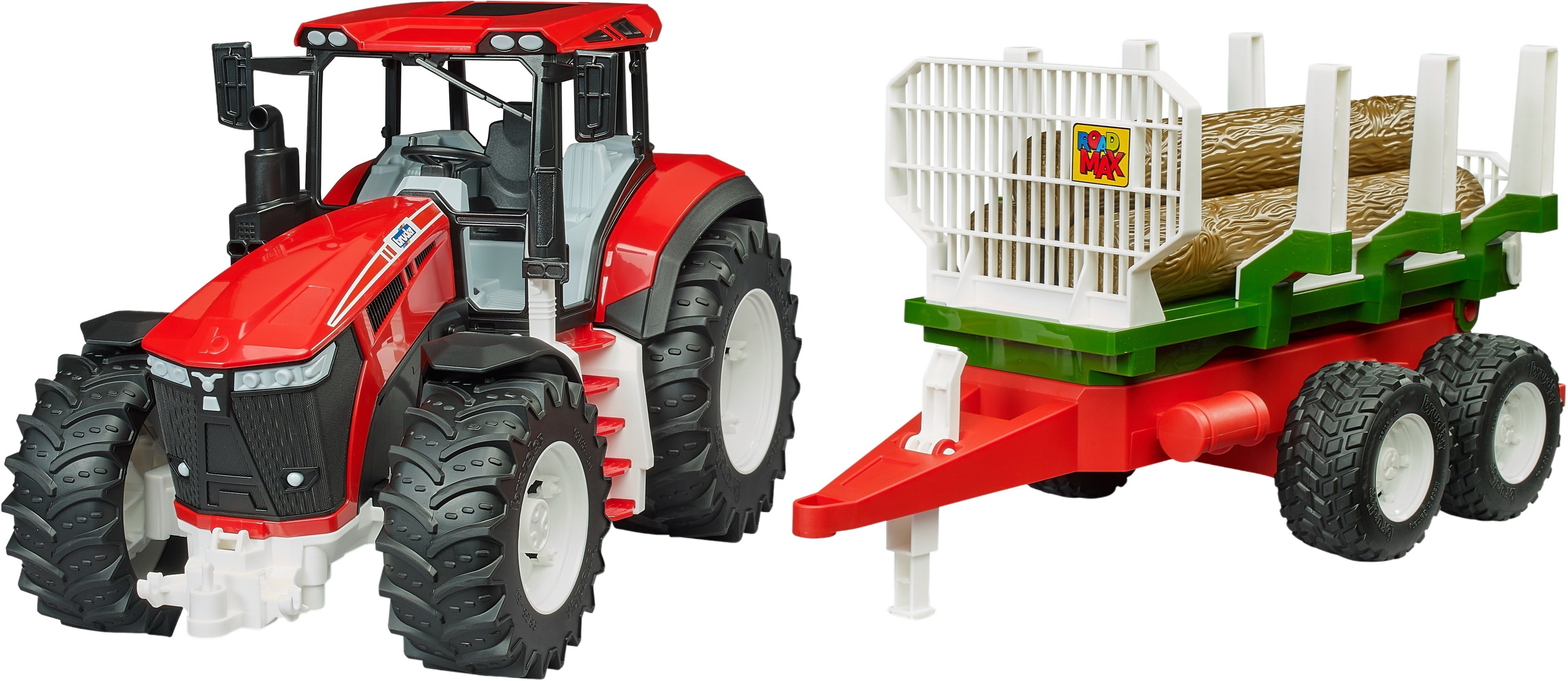 Трактор Bruder Roadmax с прицепом и бревнами (3453) фото 