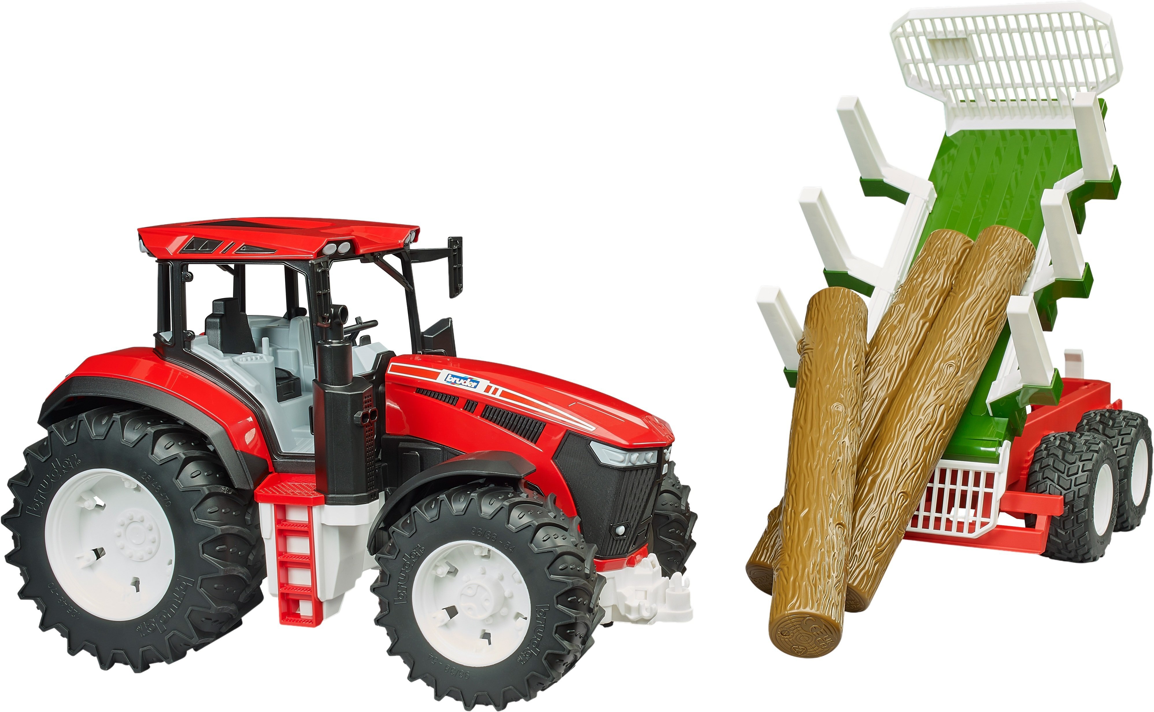 Трактор Bruder Roadmax с прицепом и бревнами (3453) фото 