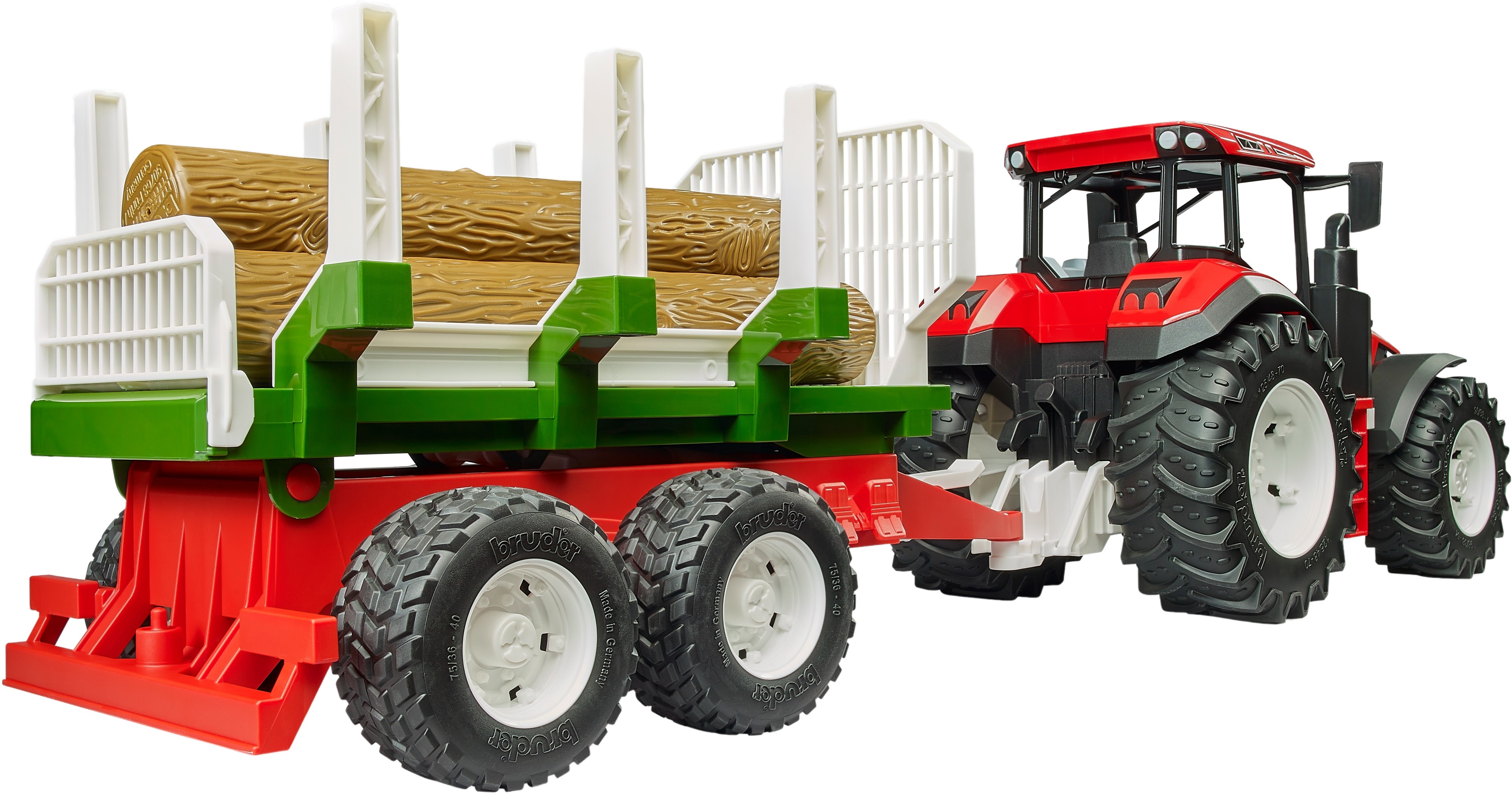 Трактор Bruder Roadmax с прицепом и бревнами (3453) фото 