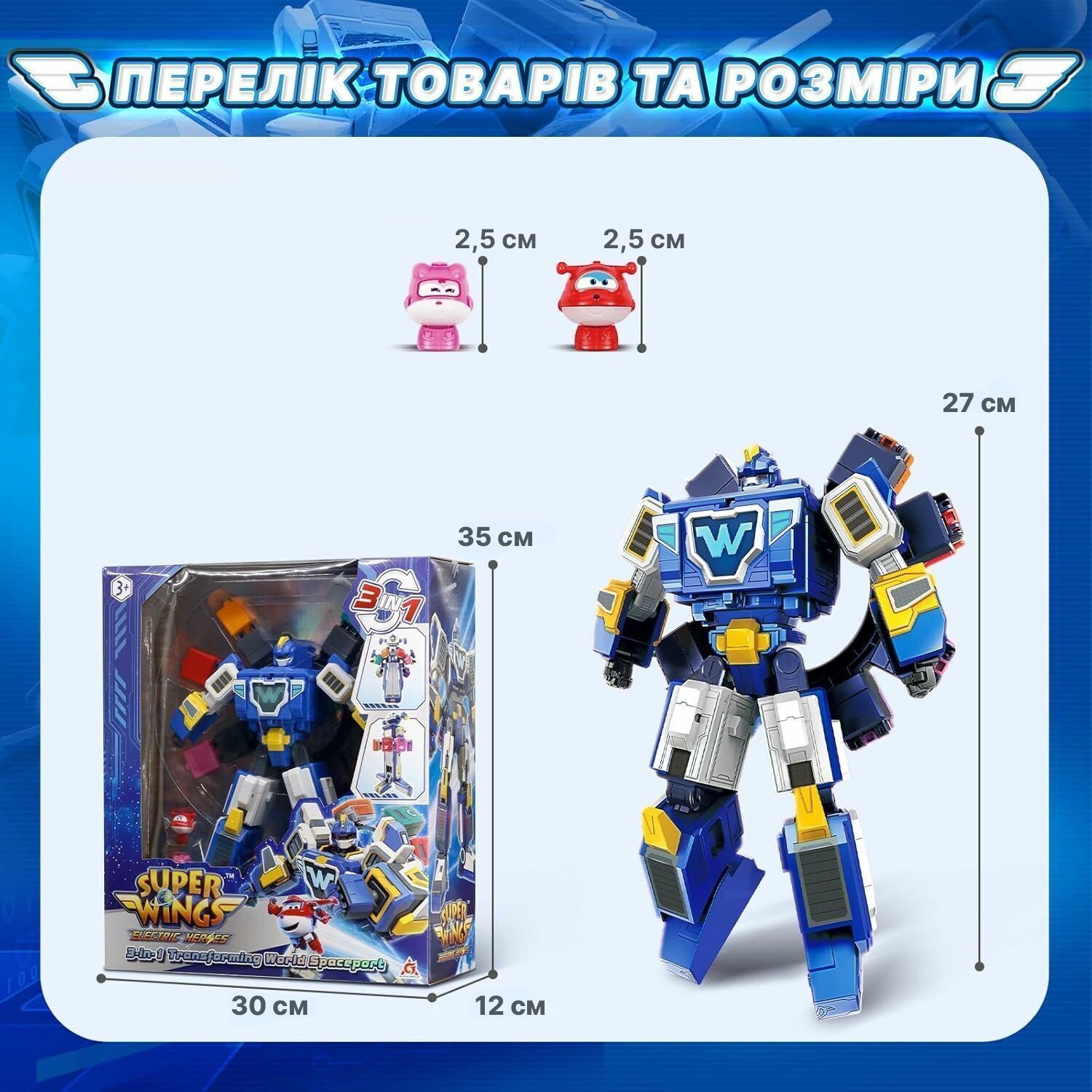 Игровой набор Super Wings Transforming Всемирный космодром 3в1 фото 