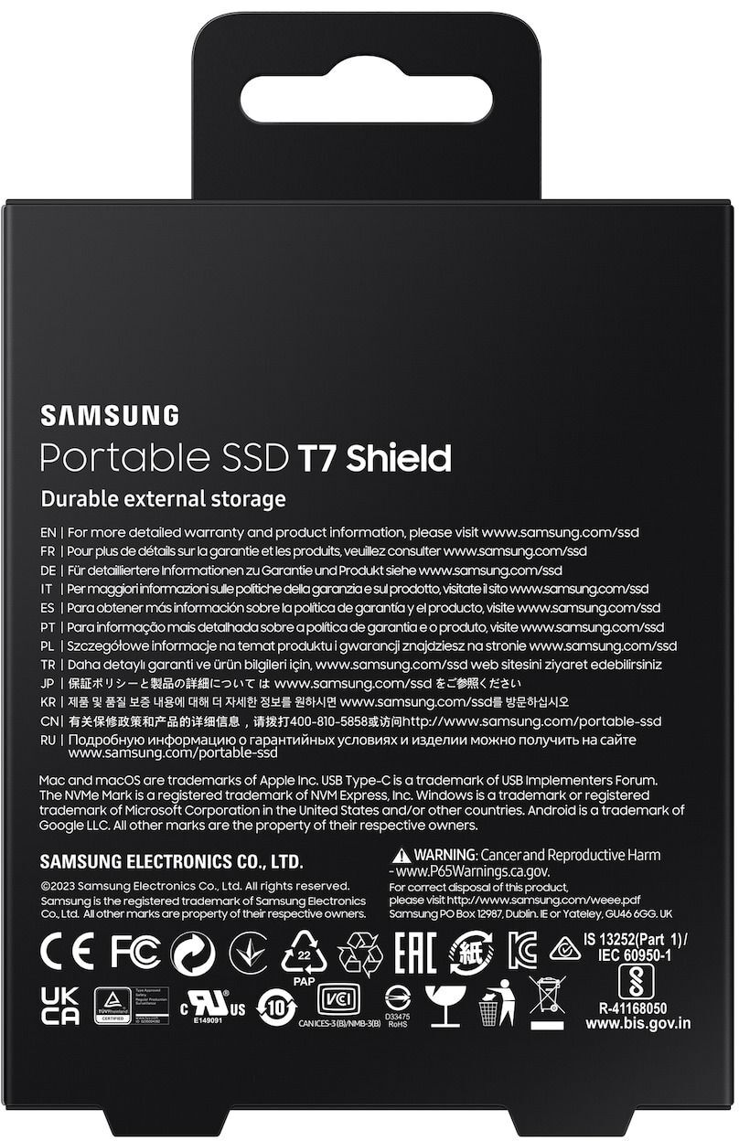 Портативний SSD Samsung 4TB USB 3.2 Gen 2 Type-C T7 Shield (MU-PE4T0S/WW)фото