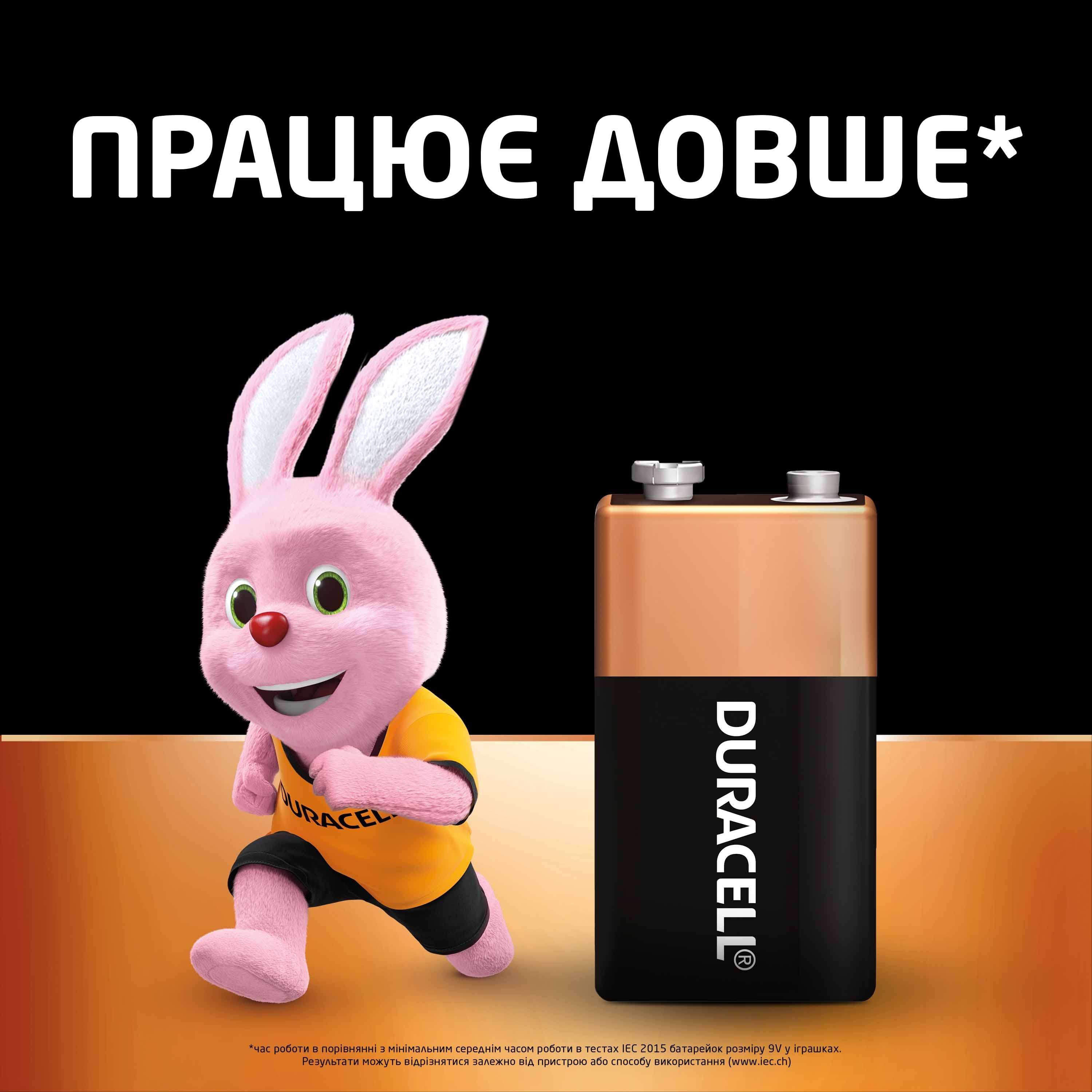 Батарейка Duracell 9V 1 шт (5000394077225) фото 