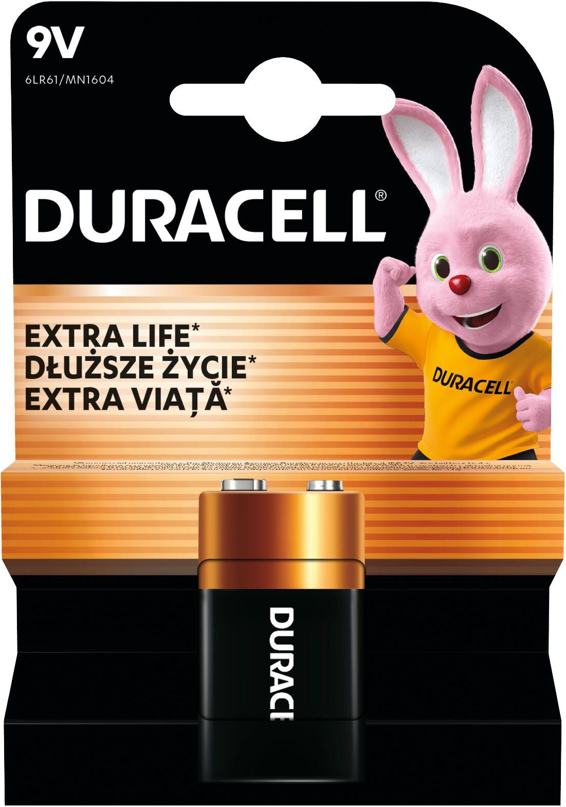 Щелочная батарейка Duracell 9V 1 шт (5000394077225) фото 