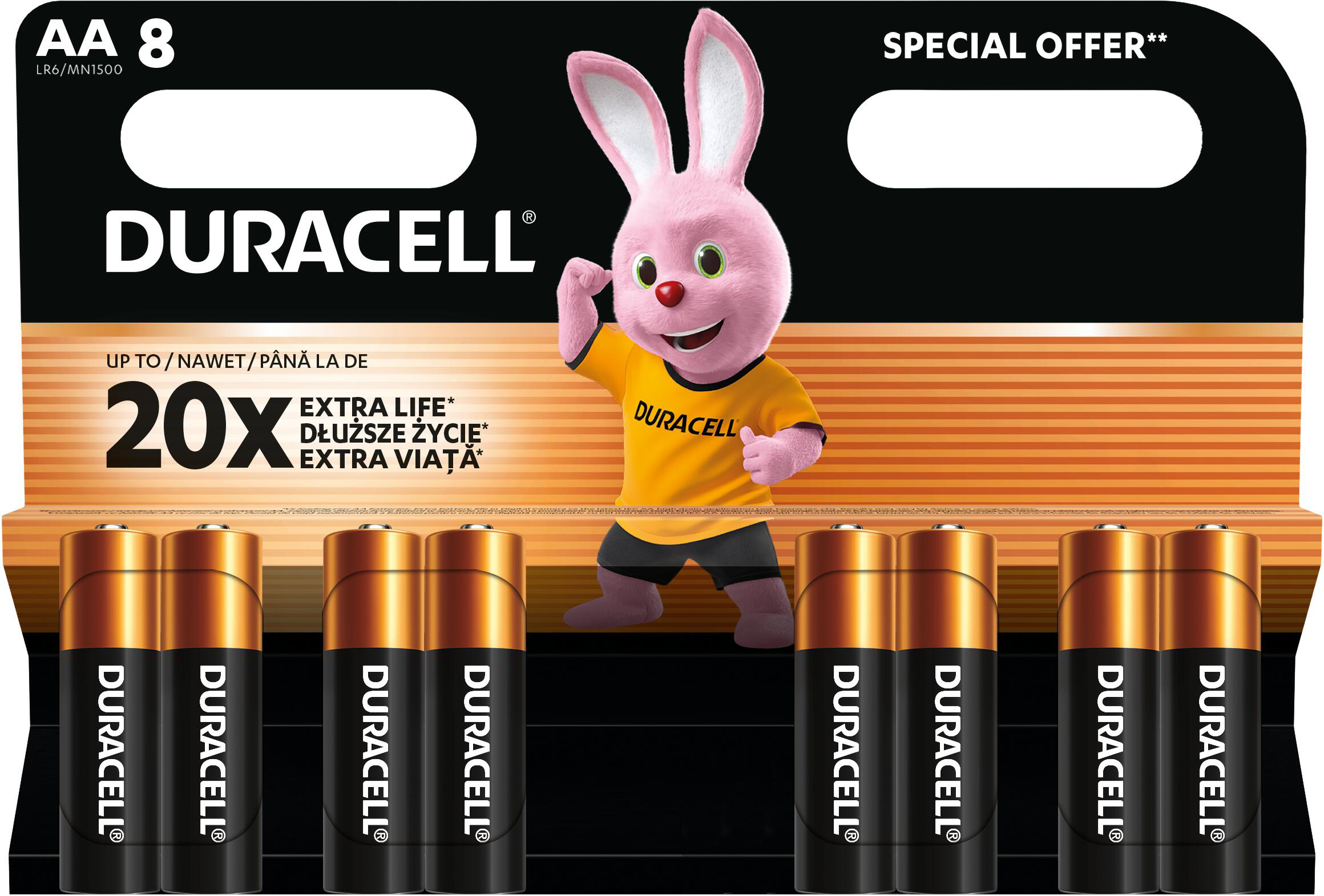 Лужні батарейки Duracell Basic AA 8 шт (5000394058019)фото