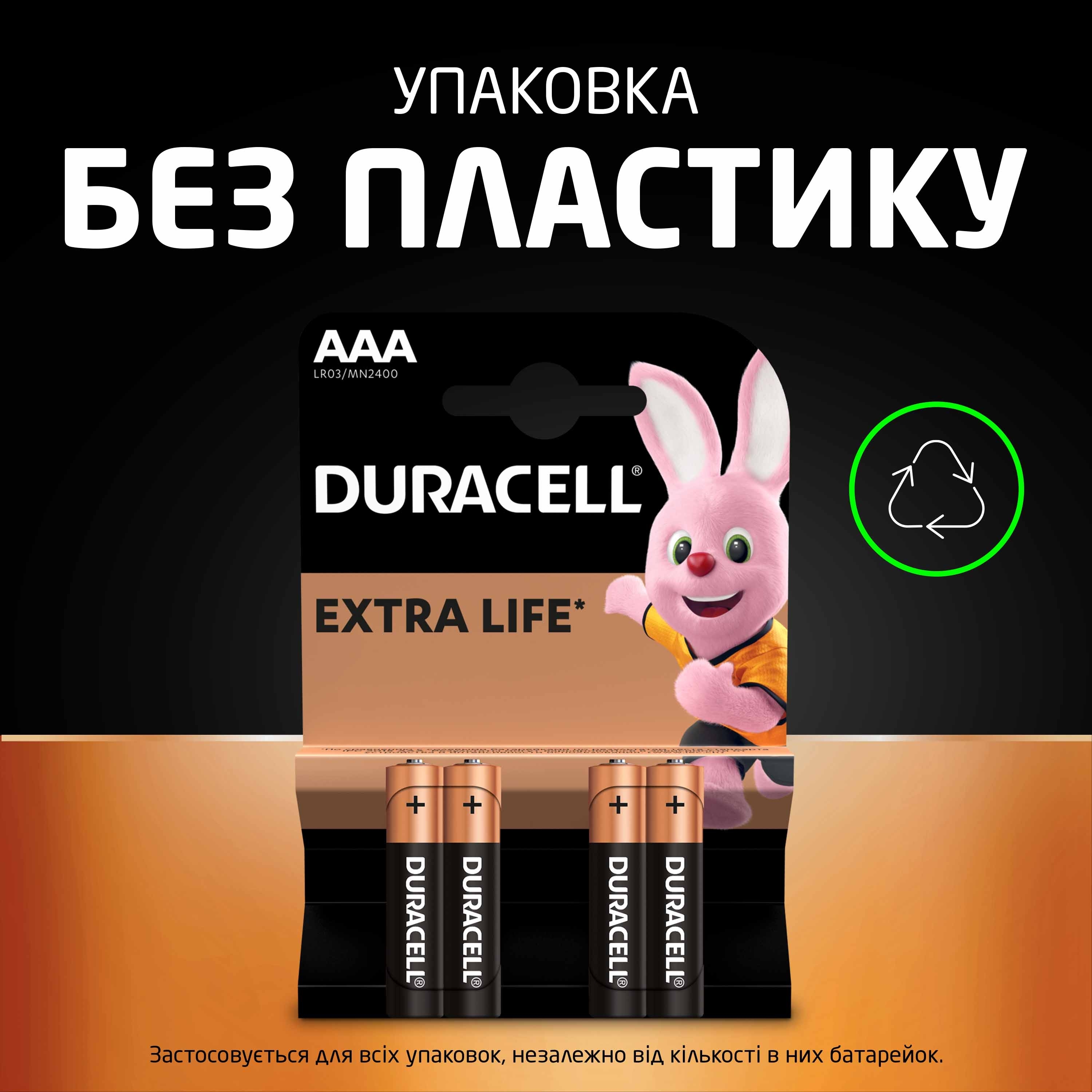 Батарейки Duracell Basic AAА 4 шт (5000394077164) фото 