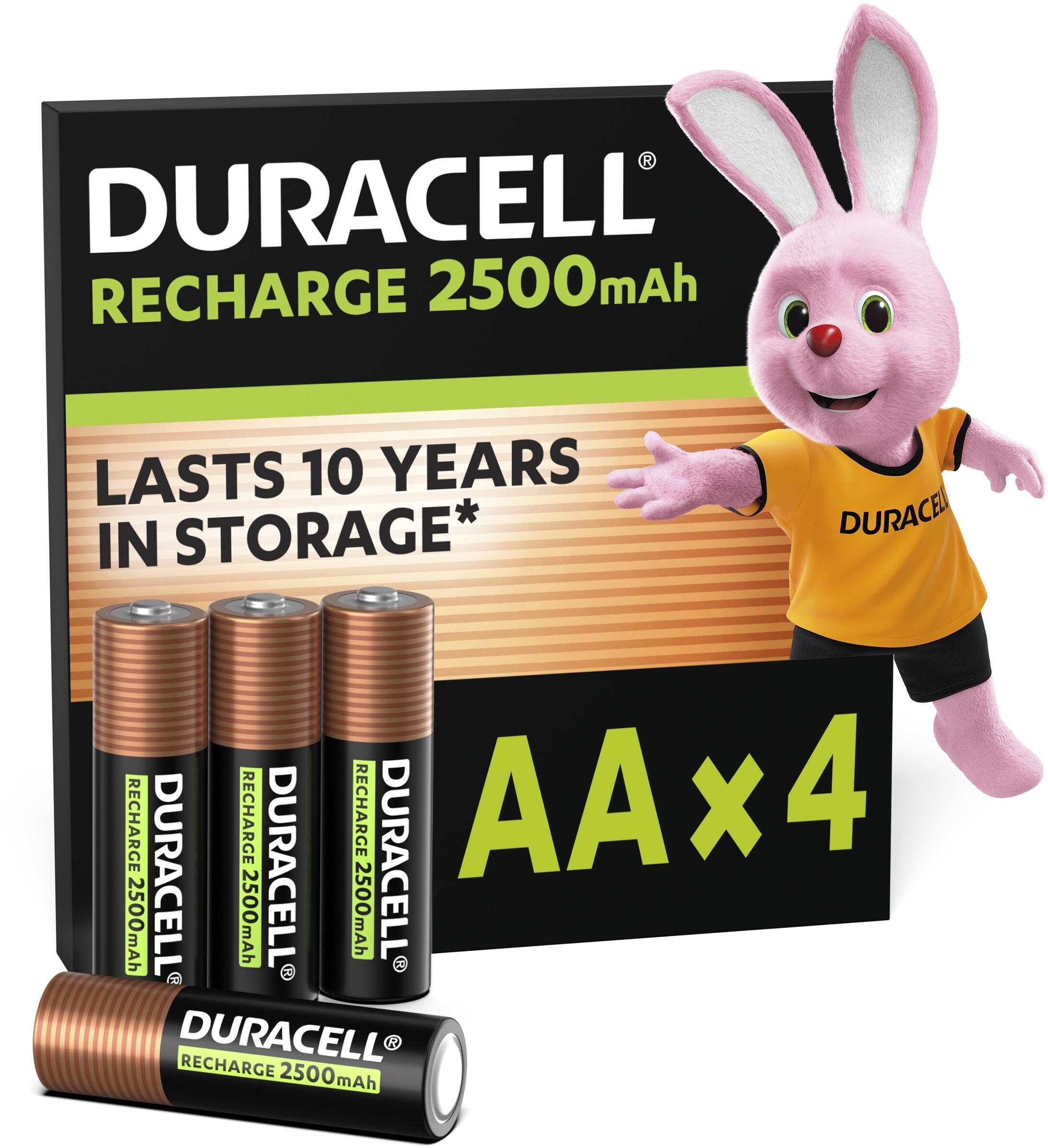 Акумулятори Duracell Rechargeable AA 2500 mAh 4 шт (5000394057043)фото