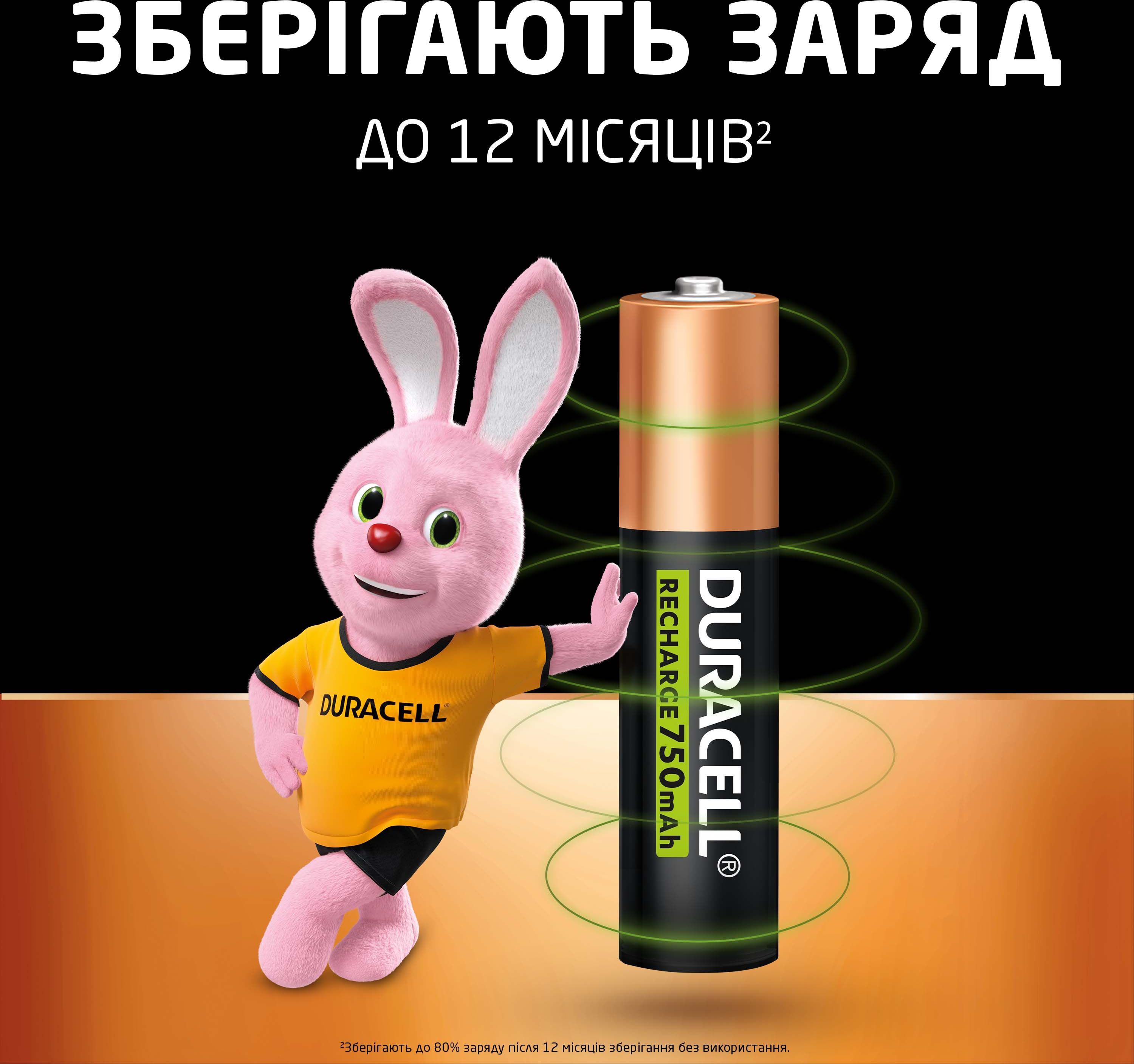 Аккумуляторы Duracell Rechargeable AAA 750 mAh 4 шт (5000394090231) фото 6