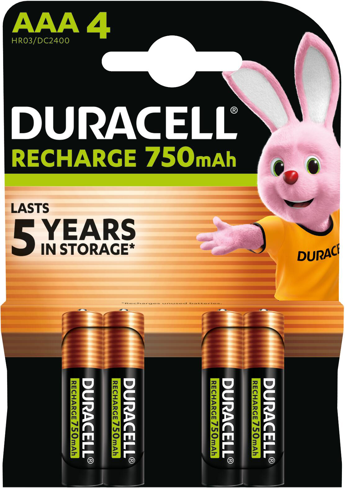 Аккумуляторы Duracell Rechargeable AAA 750 mAh 4 шт (5000394090231) фото 