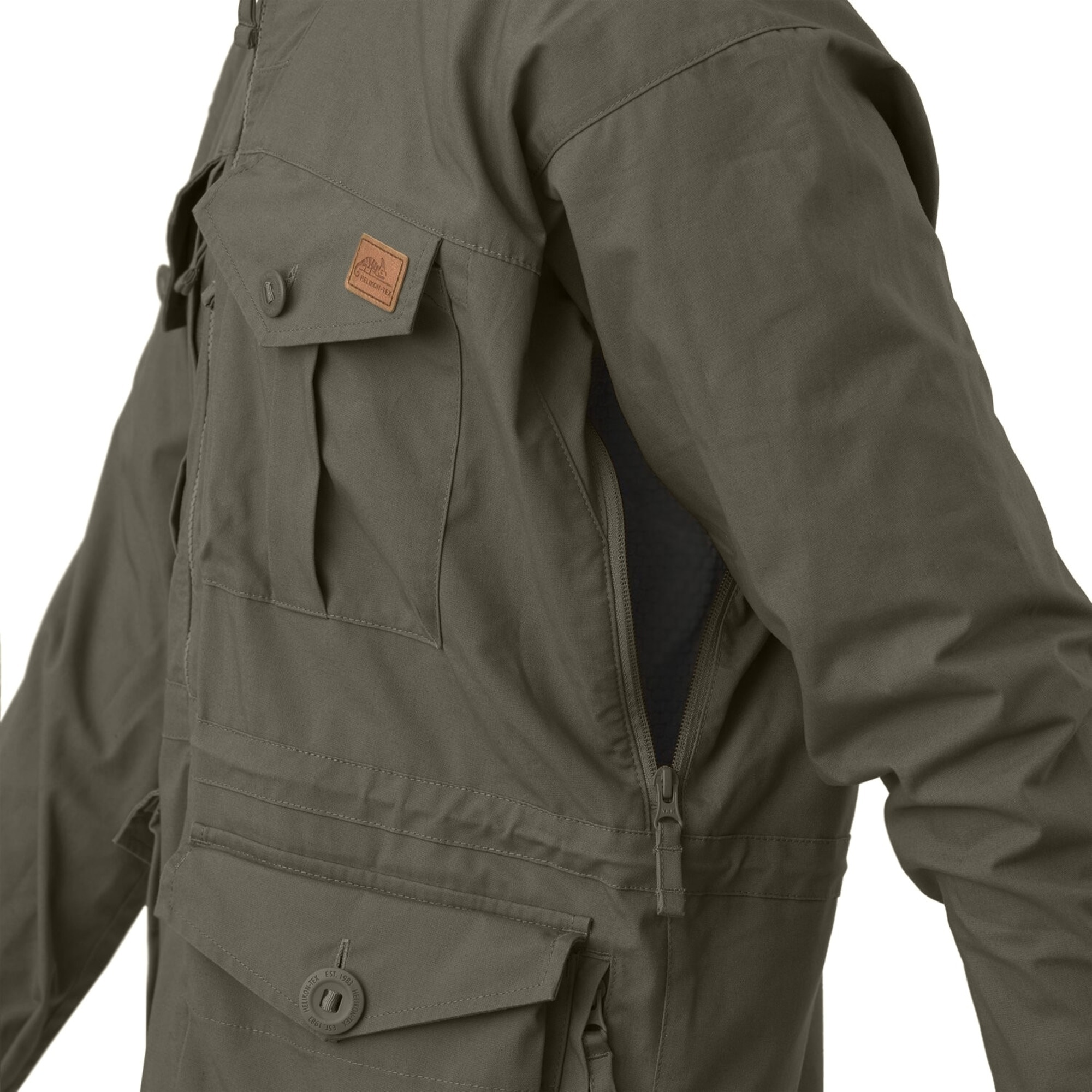 Куртка мужская Helikon-Tex SAS Smock - Duracanva S темно-зеленая фото8