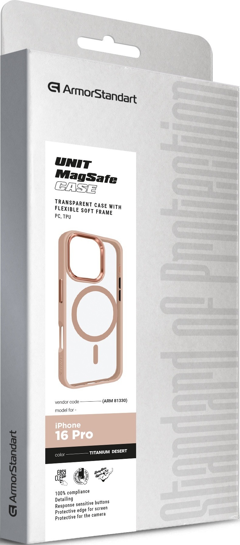 Чехол ArmorStandart Unit MagSafe для Apple iPhone 16 Pro Titanium Desert (ARM81330) фото 2