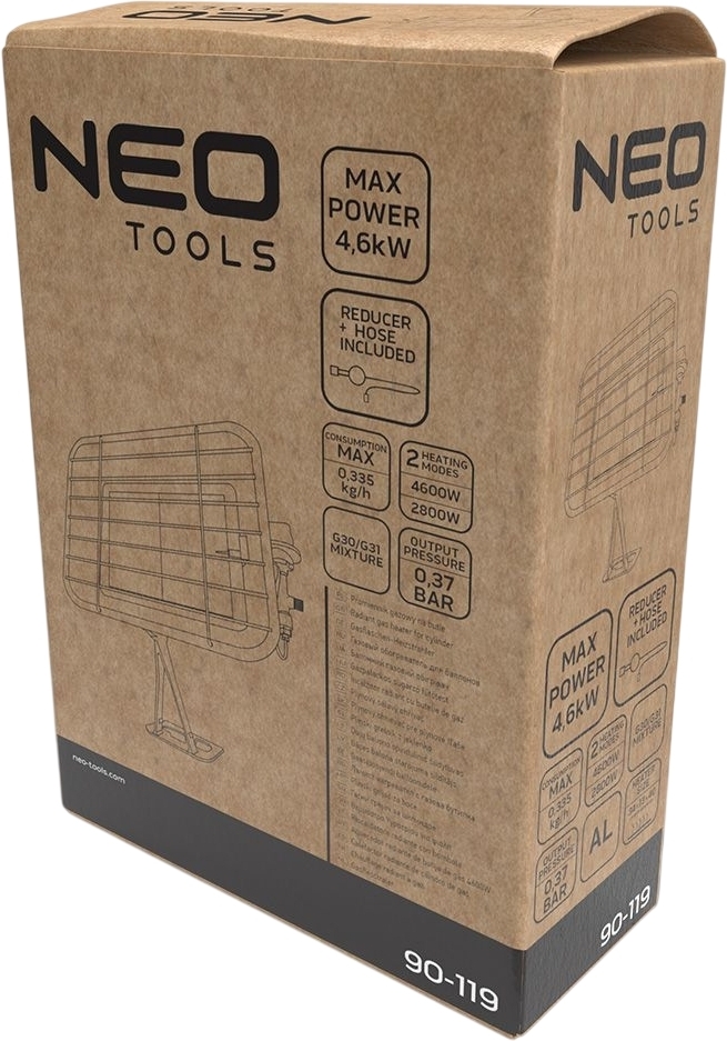 Обогреватель газовый Neo Tools, 4.6кВт, 218-355г/ч (90-119) фото 10
