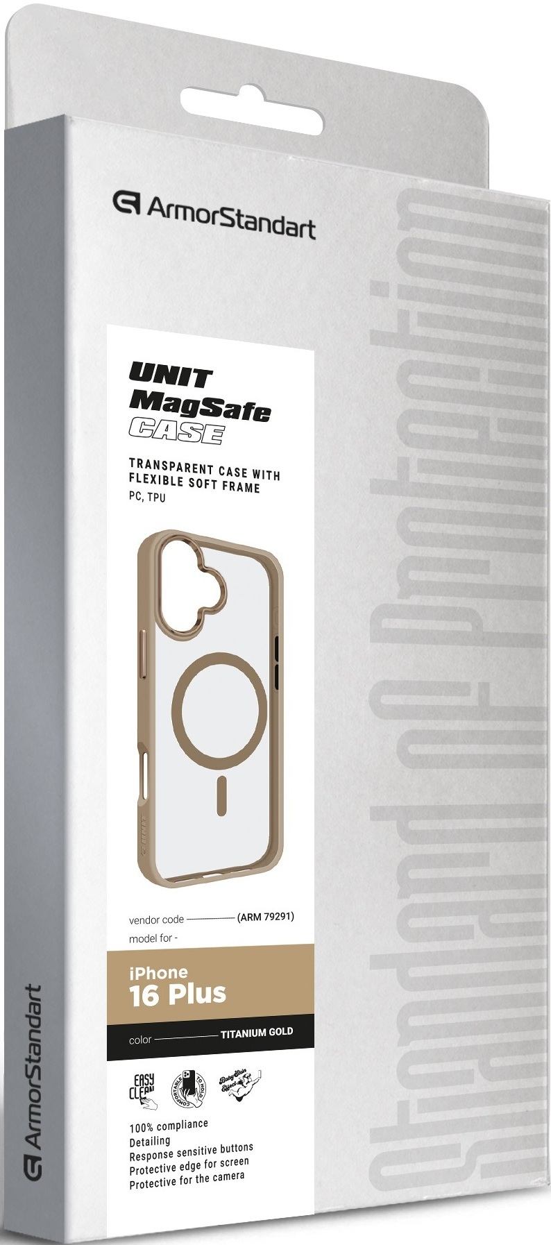 Чехол ArmorStandart Unit MagSafe для Apple iPhone 16 Plus Titanium Gold (ARM79291) фото 2