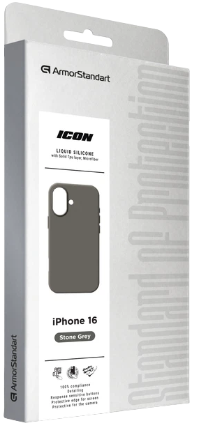 Чехол ArmorStandart ICON2 Case для Apple iPhone 16 Stone Grey (ARM81296) фото 7