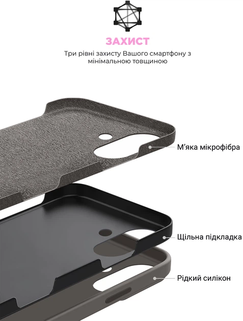 Чехол ArmorStandart ICON2 Case для Apple iPhone 16 Stone Grey (ARM81296) фото 4