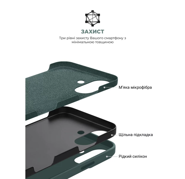 Чехол ArmorStandart ICON2 Case для Apple iPhone 16 Lake Green (ARM81298) фото 3