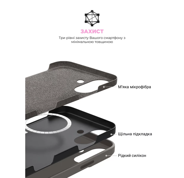 Чохол ArmorStandart ICON2 MagSafe для Apple iPhone 16 Stone Grey (ARM81311)фото7
