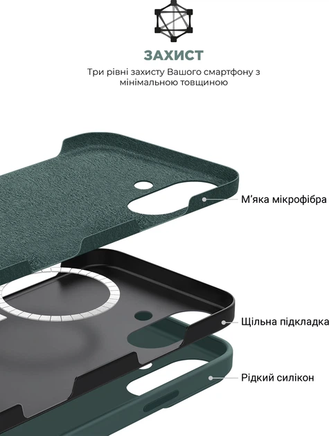Чехол ArmorStandart ICON2 MagSafe для Apple iPhone 16 Lake Green (ARM81313) фото 6