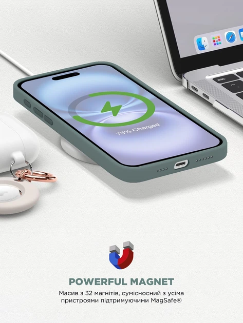 Чехол ArmorStandart ICON2 MagSafe для Apple iPhone 16 Lake Green (ARM81313) фото 9