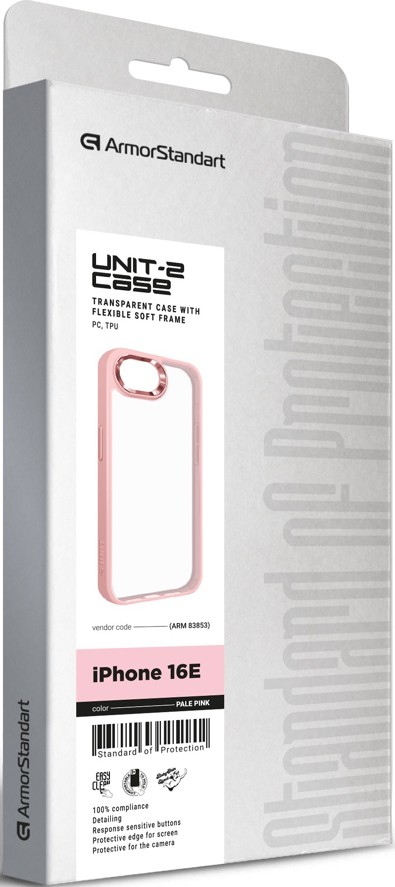 Чохол ArmorStandart UNIT2 для Apple iPhone 16e Pale Pink (ARM83853)фото