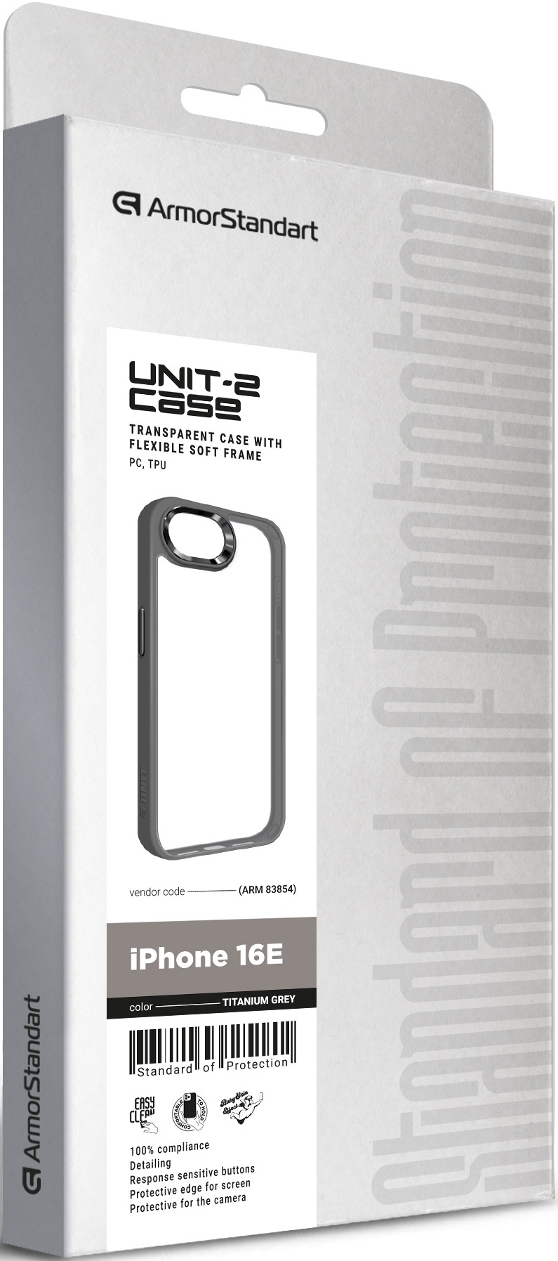 Чехол ArmorStandart UNIT2 для Apple iPhone 16e Titanium Grey (ARM83854) фото 3