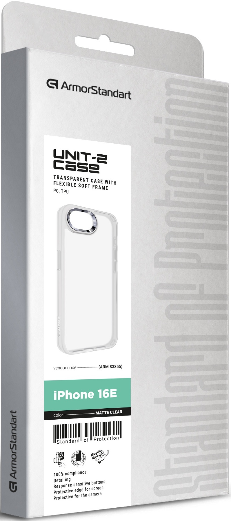Чохол ArmorStandart UNIT2 для Apple iPhone 16e Matte Clear (ARM83855)фото