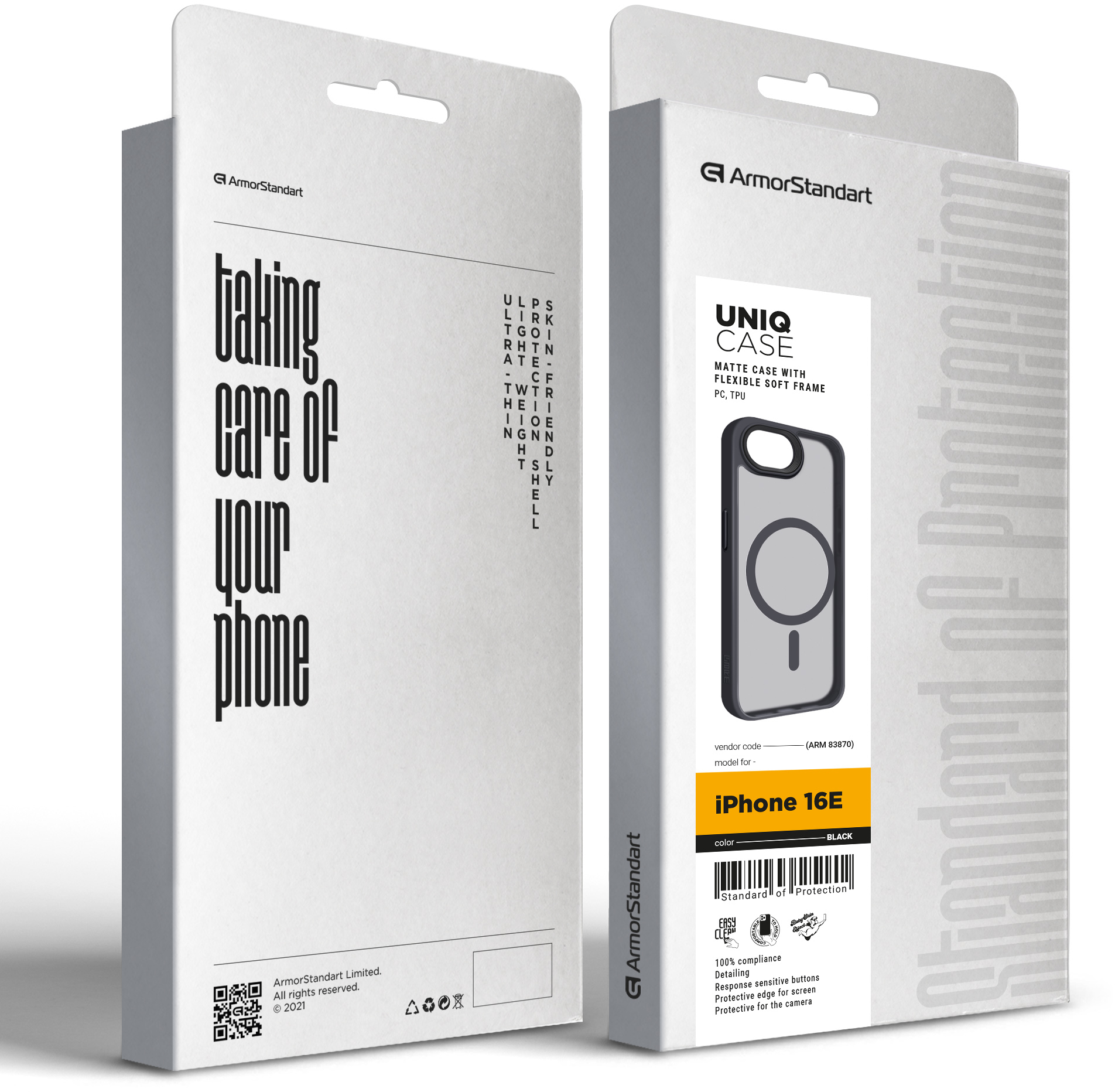 Чехол ArmorStandart Uniq MagSafe для Apple iPhone 16e Black (ARM83870) фото 3