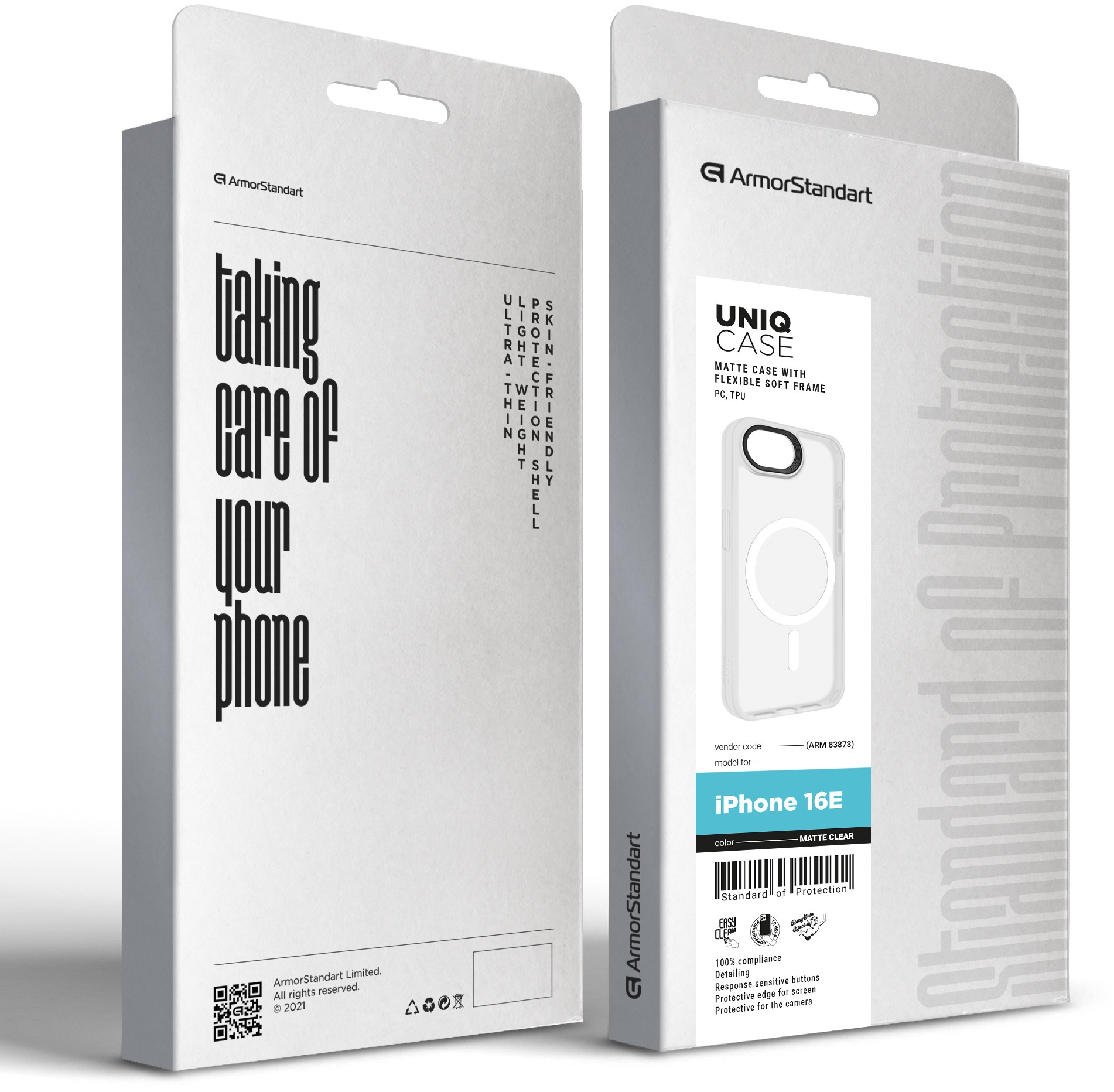 Чохол ArmorStandart Uniq MagSafe для Apple iPhone 16e Matte Clear (ARM83873)фото3