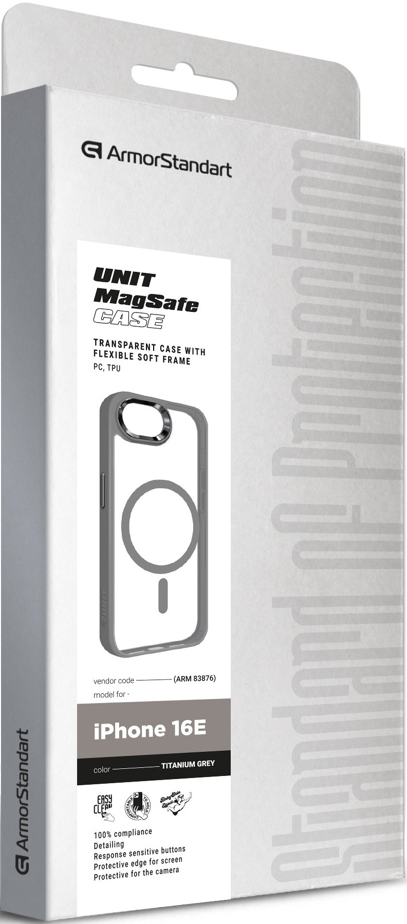 Чохол ArmorStandart Unit MagSafe для Apple iPhone 16e Titanium Grey (ARM83876)фото3