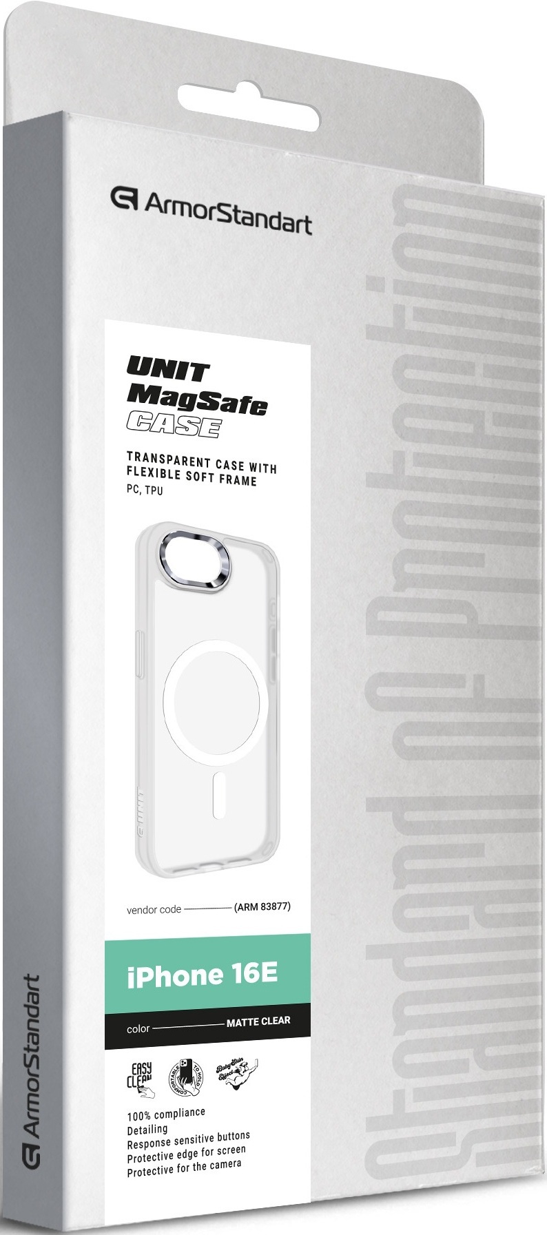 Чохол ArmorStandart Unit MagSafe для Apple iPhone 16e Matte Clear (ARM83877)фото3