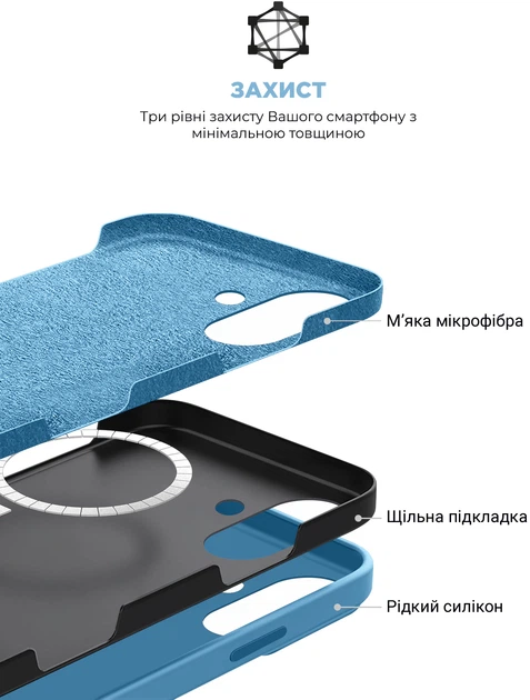 Чехол ArmorStandart ICON2 MagSafe для Apple iPhone 16 Capri Blue (ARM80183) фото 6