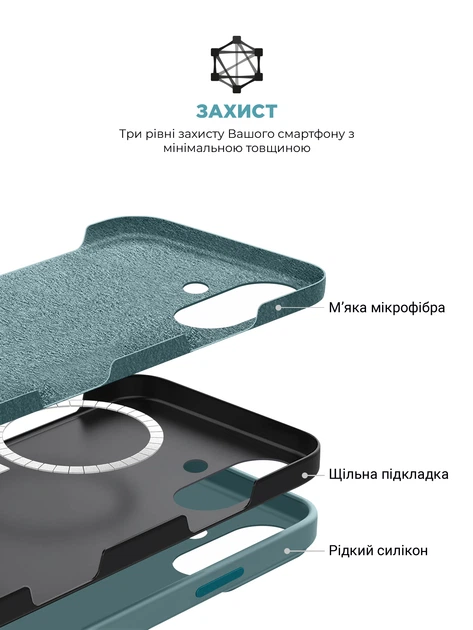 Чохол ArmorStandart ICON2 MagSafe для Apple iPhone 16 Blue Fog (ARM80184)фото6