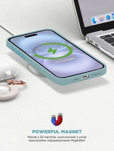 Чохол ArmorStandart ICON2 MagSafe для Apple iPhone 16 Blue Fog (ARM80184)фото8