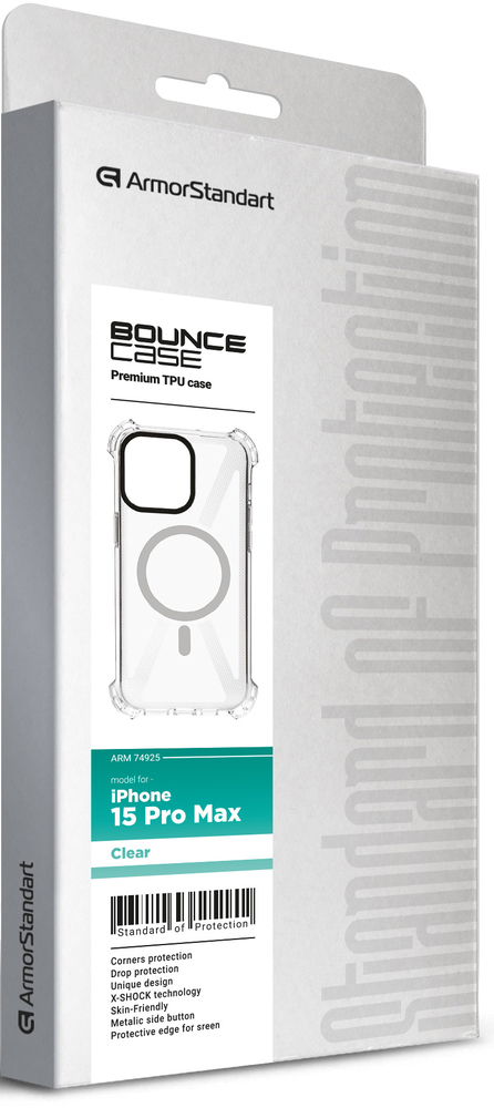 Чехол ArmorStandart Bounce для Apple iPhone 15 Pro Max Clear (ARM74925) фото 3
