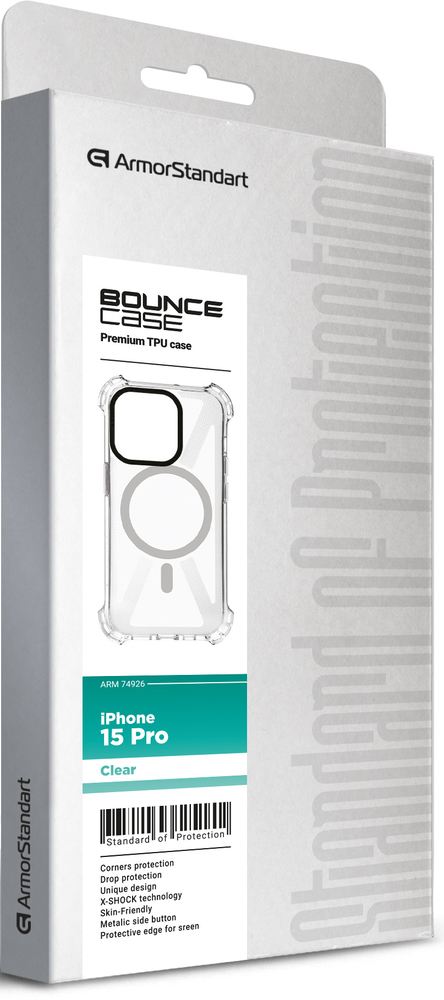 Чехол ArmorStandart Bounce для Apple iPhone 15 Pro Clear (ARM74926) фото 3