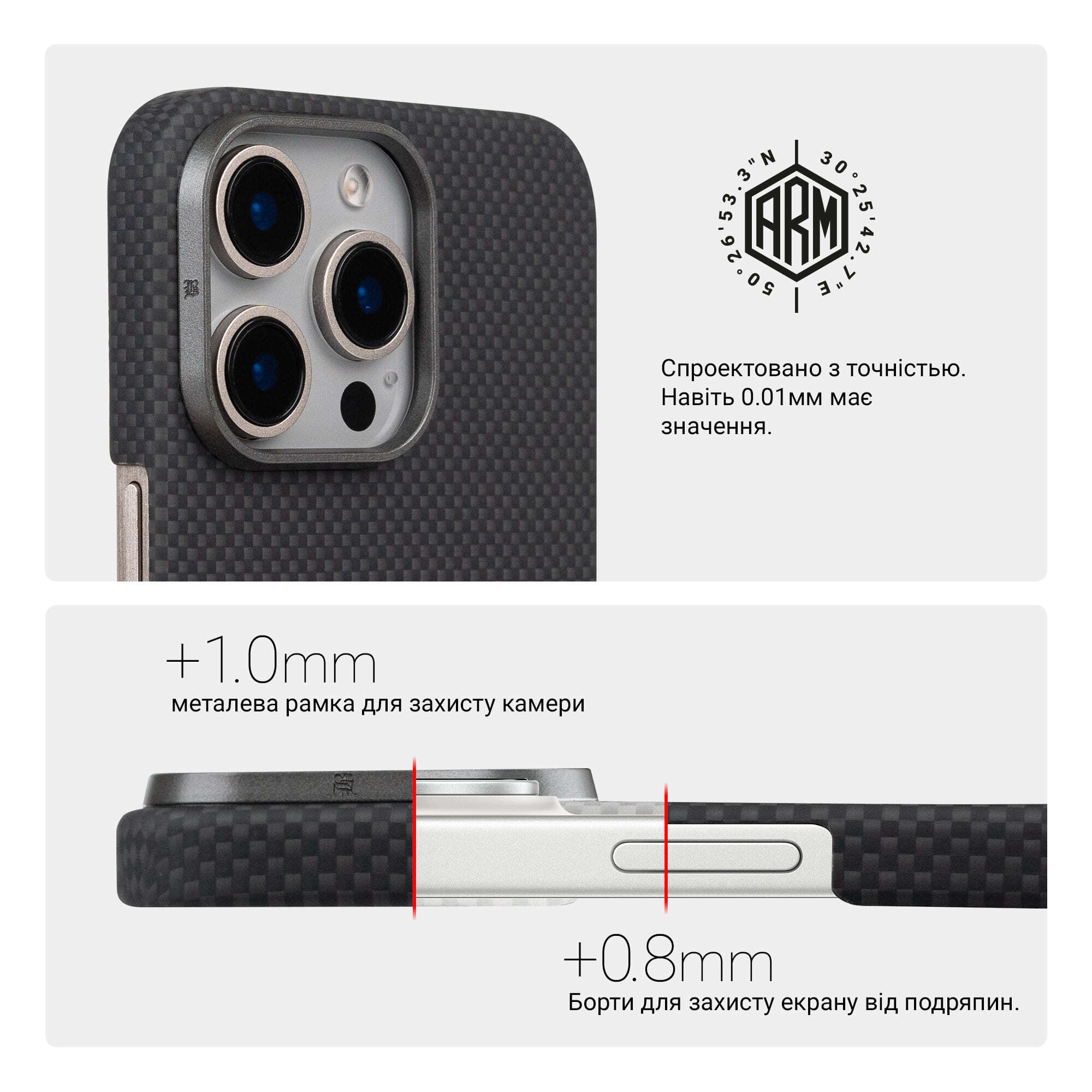 Чехол ArmorStandart BlackIcon Kevlar MagCase для Apple iPhone 15 Pro Black (ARM88536) фото 