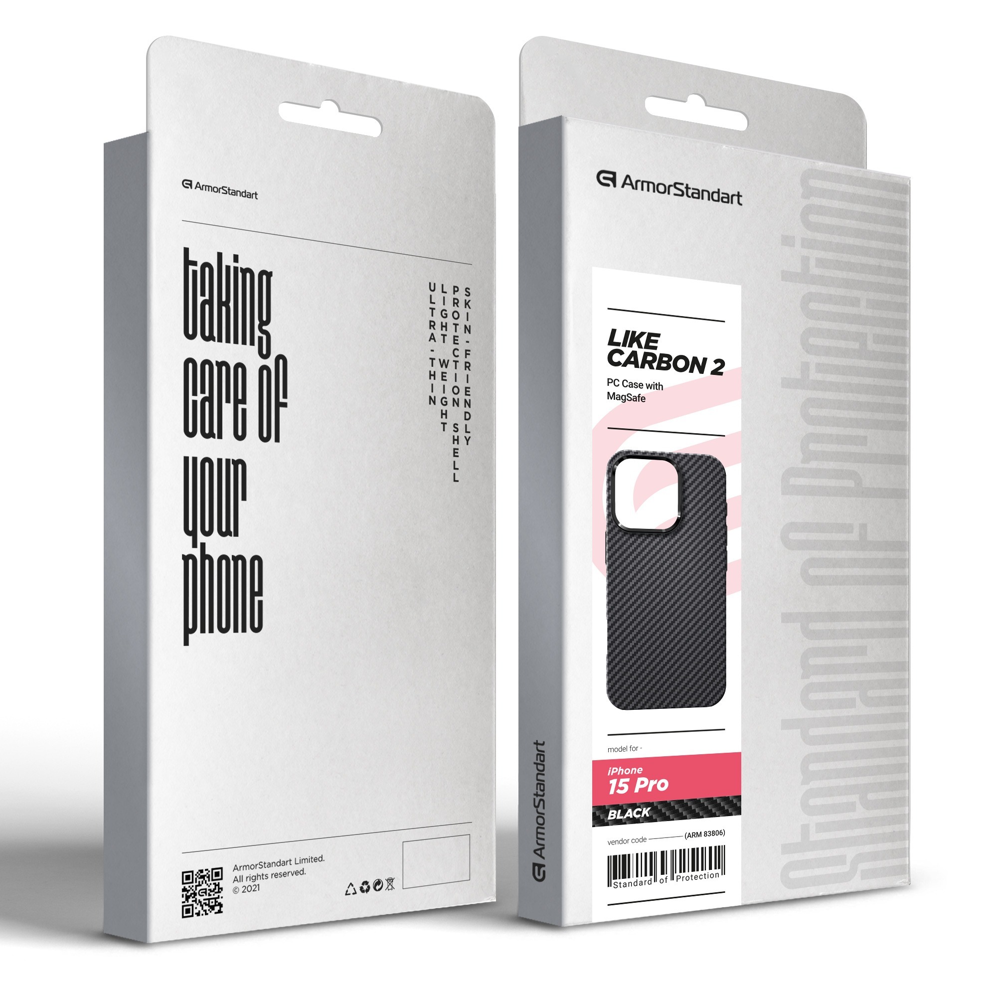 Чехол ArmorStandart LikeCarbon2 MagCase для Apple iPhone 15 Pro Black (ARM83806) фото 2