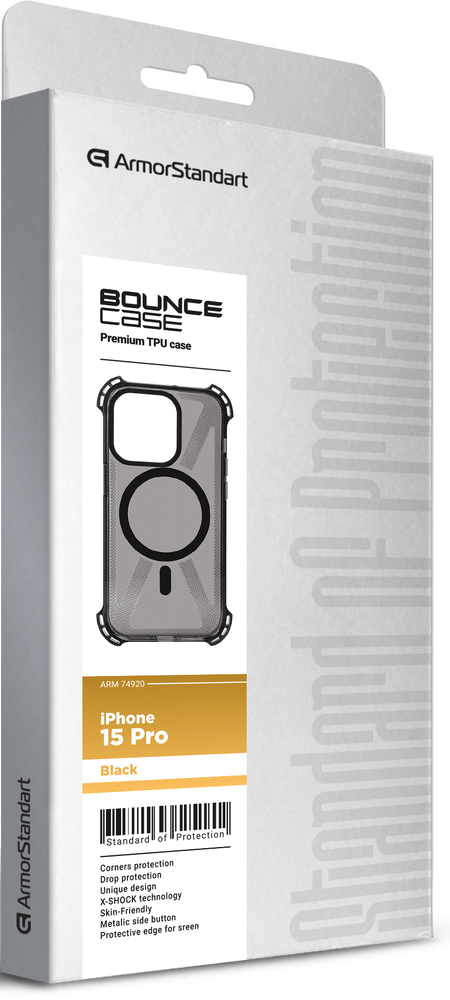 Чехол ArmorStandart Bounce для Apple iPhone 15 Pro Black (ARM74920) фото 3