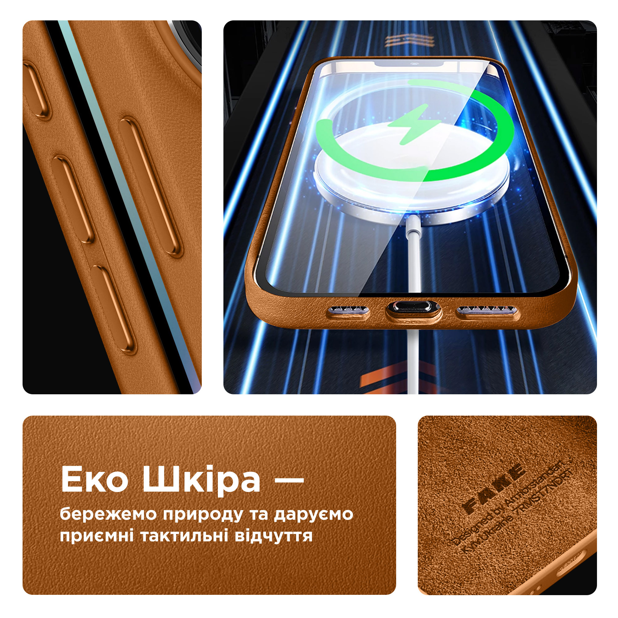 Чехол ArmorStandart FAKE Leather Case для Apple iPhone 15 Plus Light Coffee (ARM76294) фото4