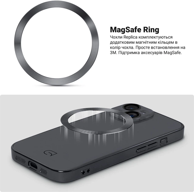 Чохол ArmorStandart Replica MagSafe для Apple iPhone 15 Black (ARM76222)фото