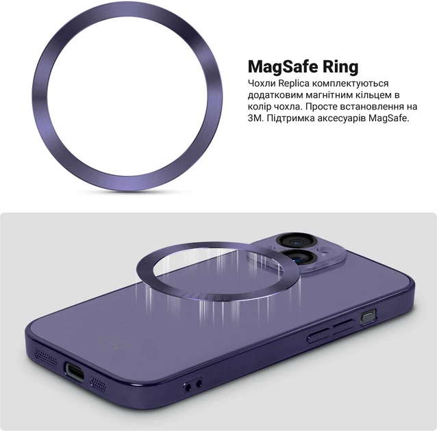 Чехол ArmorStandart Replica MagSafe для Apple iPhone 15 Dark Purple (ARM76224) фото 