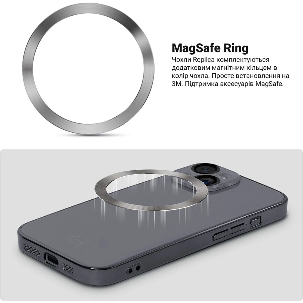 Чохол ArmorStandart Replica MagSafe для Apple iPhone 15 Titanium Grey (ARM76226)фото4